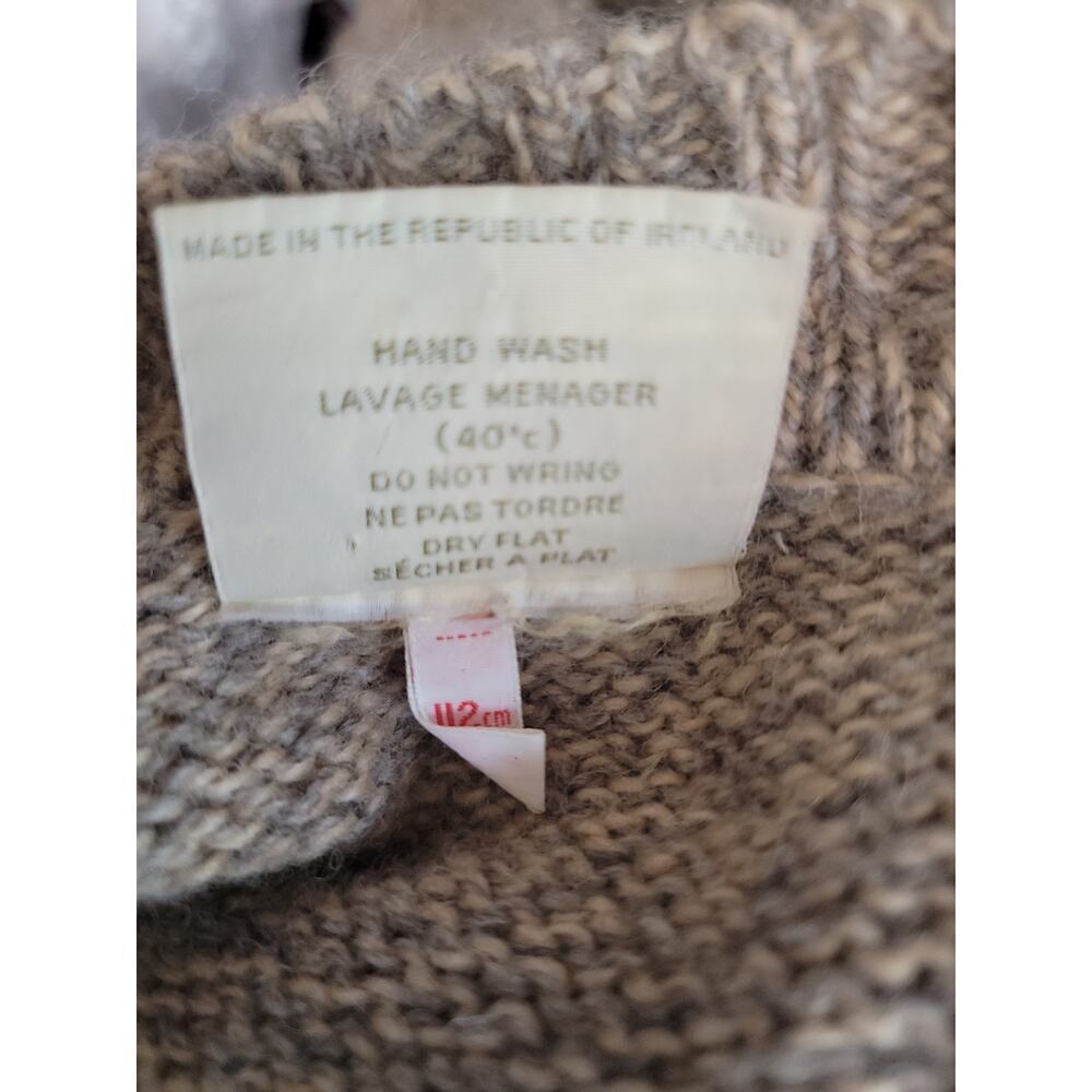 Vintage Gaeltarra Wool Sweater Sz 44" Aran Knit Irish Handloomed Fisherman - Picture 8 of 9